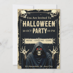 Grim Reaper Halloween Party Invitation