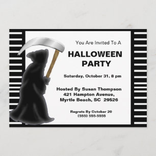Grim Reaper Halloween Party Invitations