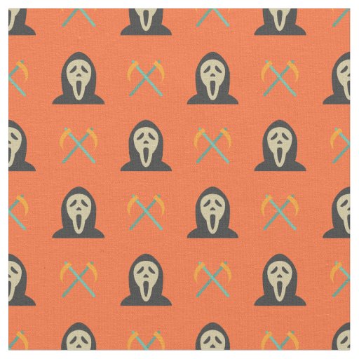 Grim Reaper Halloween Pattern Fabric
