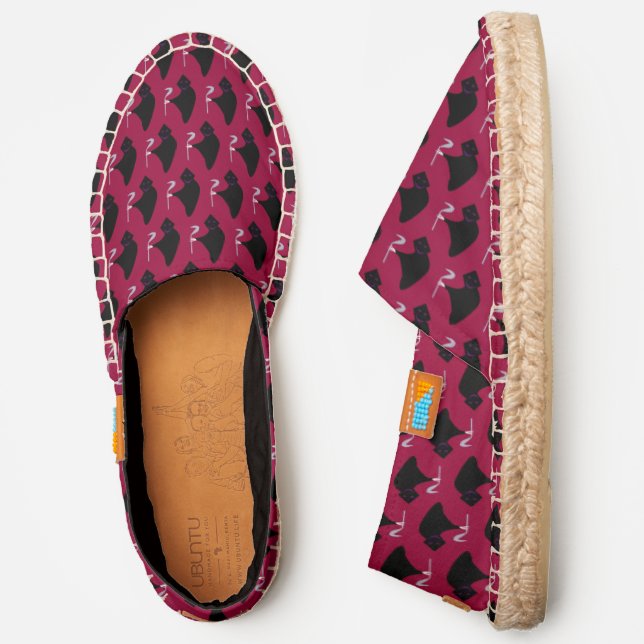 Grim Reaper Halloween Patterned Espadrilles (Side)