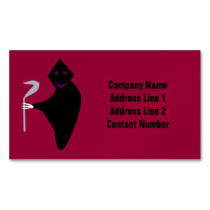 Grim Reaper Halloween Personalized Business Card Magnet