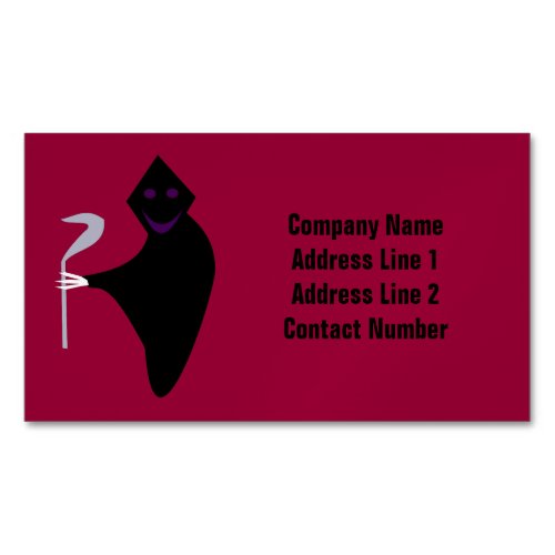 Grim Reaper Halloween Personalized Business Card Magnet