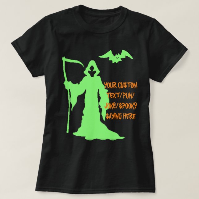 Grim Reaper Halloween Shirt - Funny Pun Tee (Design Front)