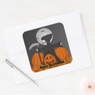 Grim Reaper Halloween Stickers
