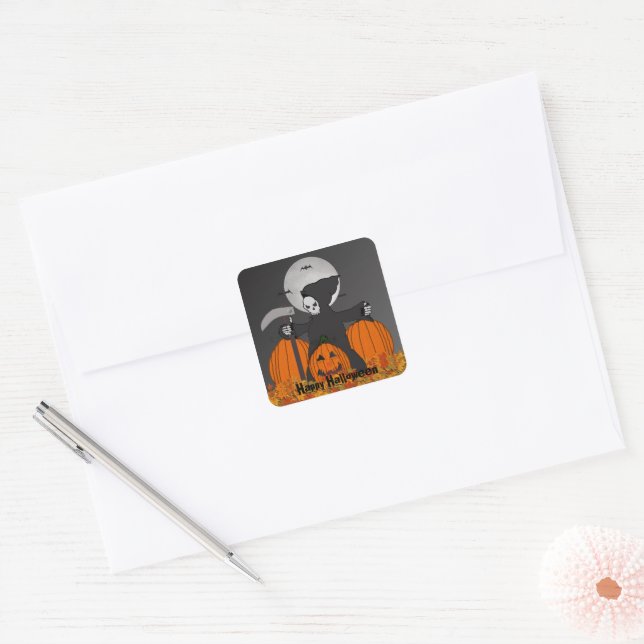 Grim Reaper Halloween Stickers (Envelope)