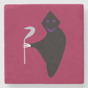 Grim Reaper Halloween Stone Coaster