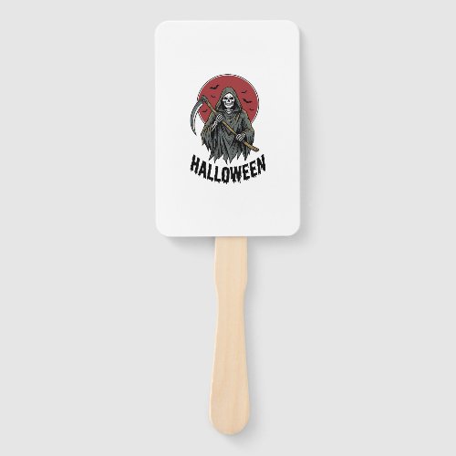 Grim Reaper Halloween Vintage Engraving Art_1 Hand Fan