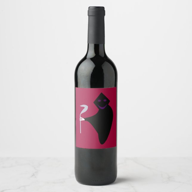 Grim Reaper Halloween Wine Bottle Labels (Front)