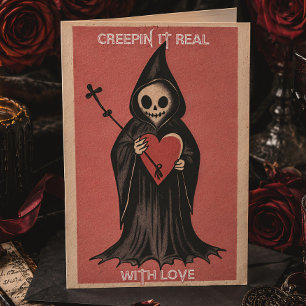 Grim Reaper Heart Gothic Valentine’s Day Holiday Card