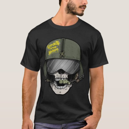Grim Reaper Helicopter Pilot US ARMY Aviation Skul T_Shirt