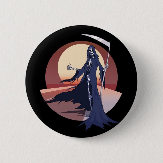 Grim Reaper Hitchhiking Button (Front)