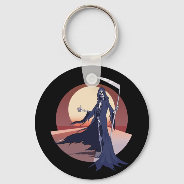 Grim Reaper Hitchhiking Keychain (Front)