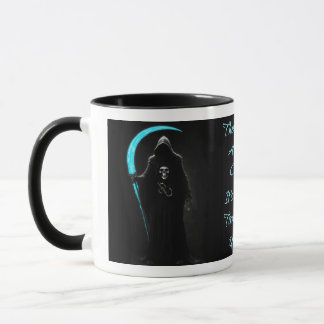 Grim Reaper Holding An Electric Blue Scythe Mug