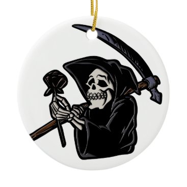 Grim reaper holding flower ceramic ornament Grim reaper holding flower ceramic ornament