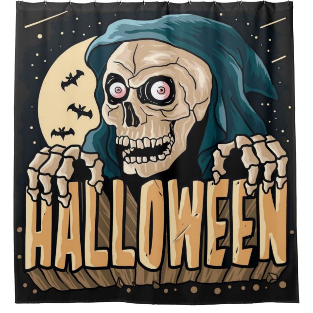 Grim Reaper Horror Halloween Shower Curtain (Front)