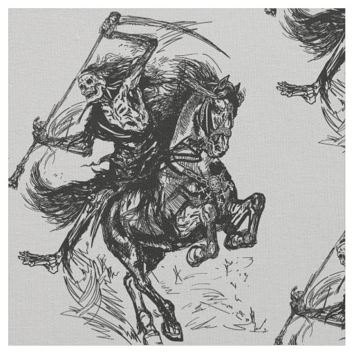 Grim Reaper horseman Fabric
