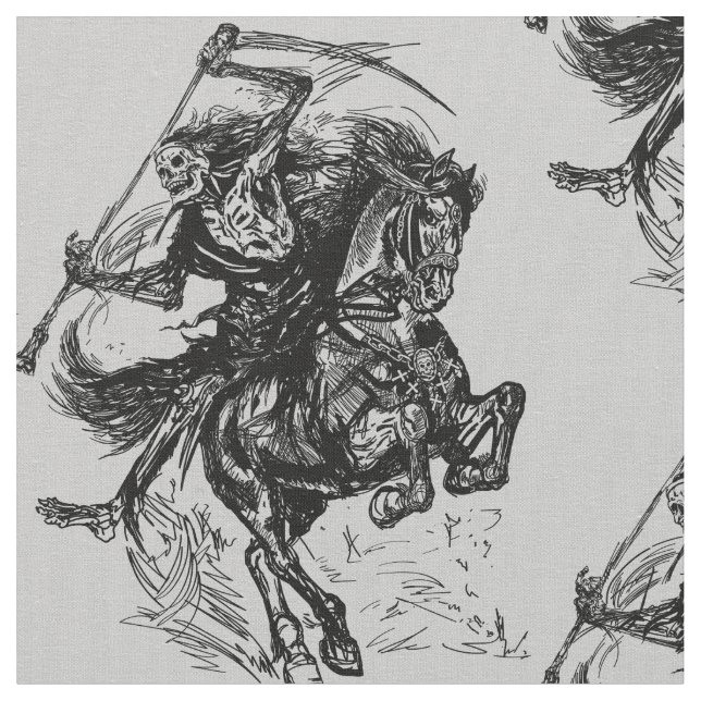 Grim Reaper horseman Fabric (Close Up)