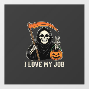 Grim Reaper I Love My Job Halloween Design Floor Decals