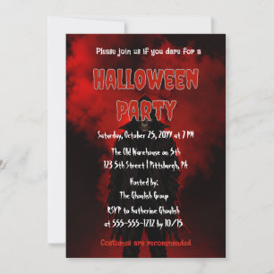 Grim reaper in swirling red fog Halloween Party Invitation