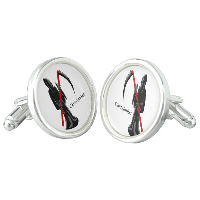 Grim Reaper Just Add Name Cufflinks (Angled)