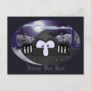 Grim Reaper Kilroy Postcard 2