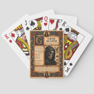 Grim Reaper, Medieval Bestiary Art Poker Cards