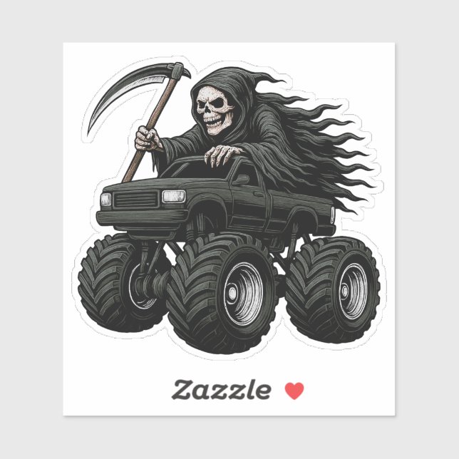 Grim Reaper Monster Truck  Sticker (Sheet)