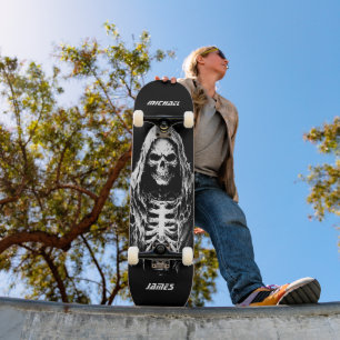 Grim Reaper Personalized Edgy Gothic Skull Skateboard