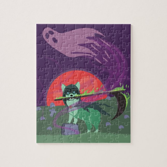 Grim Reaper Puppy Jigsaw Puzzle (Vertical)
