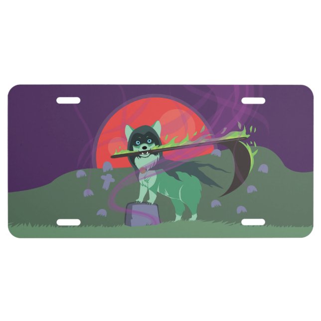 Grim Reaper Puppy License Plate (Front)