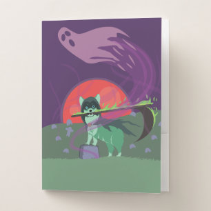 Grim Reaper Puppy Pocket Folder