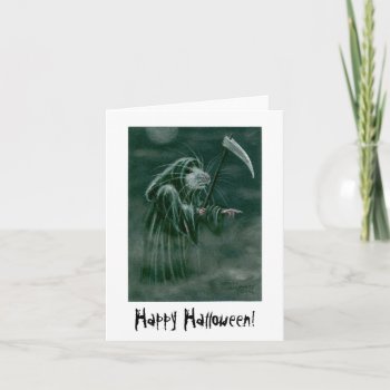 Grim Reaper Rat  Happy Halloween! Card by KMCoriginals at Zazzle