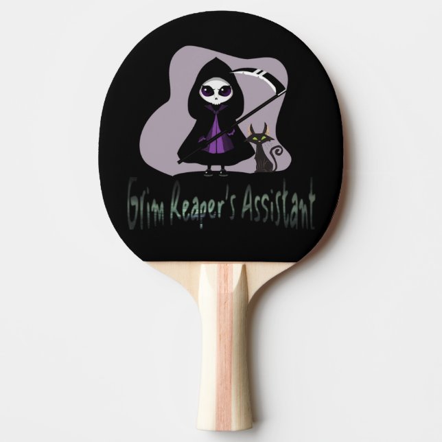 Grim Reaper’s Assistant cute grim reaper Ping Pong Paddle (Front)