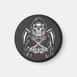 Grim Reaper Scythe Death Skeleton Bones Halloween  Magnet