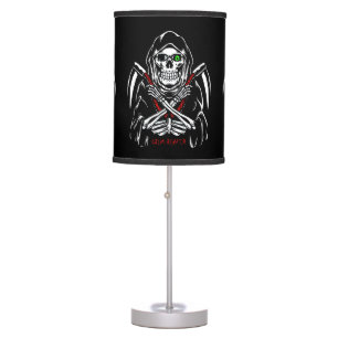 Grim Reaper Scythe Death Skeleton Bones Halloween Table Lamp