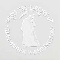 Grim Reaper Silhouette #2 Round Library Book Name Embosser