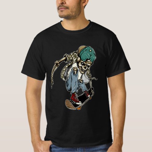 Grim reaper skateboard cute T_Shirt