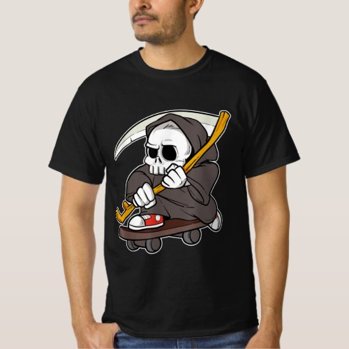 Grim reaper skateboard funny T_Shirt