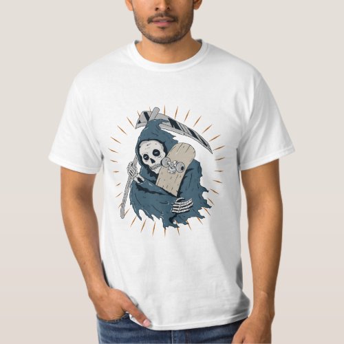 Grim reaper skateboard rap T_Shirt