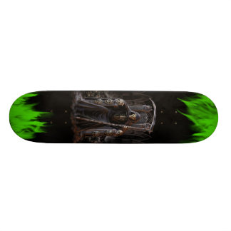 Grim Reaper Skateboard with Green Flames Deck