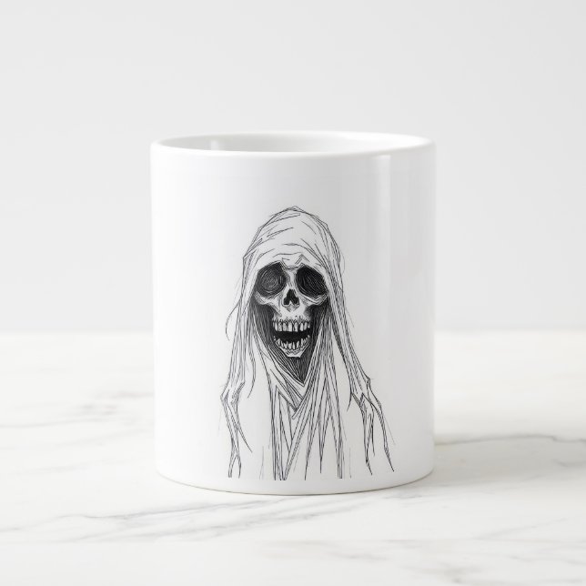Grim Reaper Skeleton Giant Coffee Mug (Front)