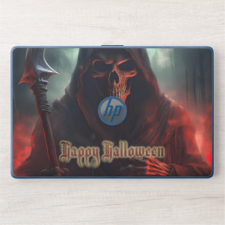 Grim Reaper Skull Halloween Spooky Art HP Laptop Skin
