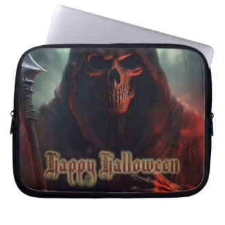 Grim Reaper Skull Halloween Spooky Art Laptop Sleeve