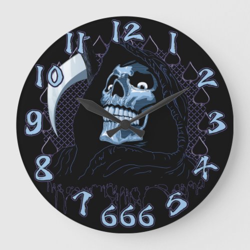 Grim Reaper skull Large Clock