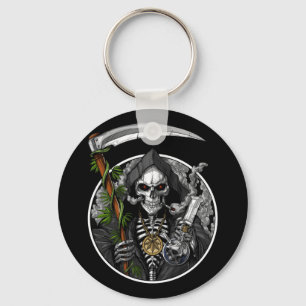 Grim Reaper Smoking Weed Keychain