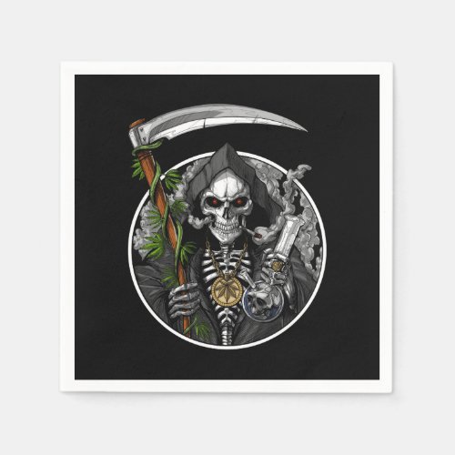 Grim Reaper Smoking Weed Paper Napkins