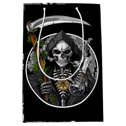 Grim Reaper Smoking Weed Scary medium Gift Bag