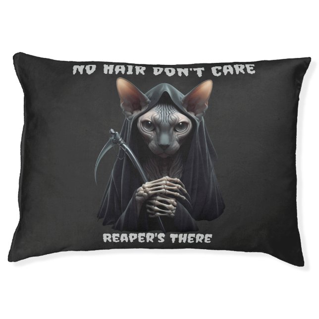 Grim Reaper Sphynx Cat Black Pet Bed (Front)