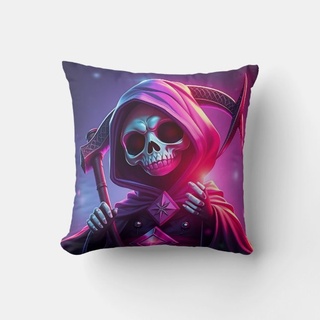 Grim Reaper Throw Pillow (Front)