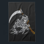 Grim Reaper Towel<br><div class="desc">Unique designs at Custom Vendetta Skulls, aviation, music, funny, sports, tribal and much more!</div>